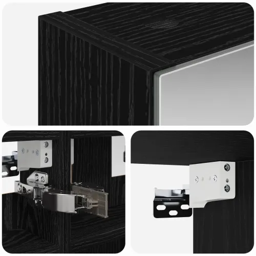 Kupaonski ormar s ogledalom Crni hrast 30 x 10,5 x 50 cm - Crni hrast 30 x 10,5 x 50 cm bez LED Cijena