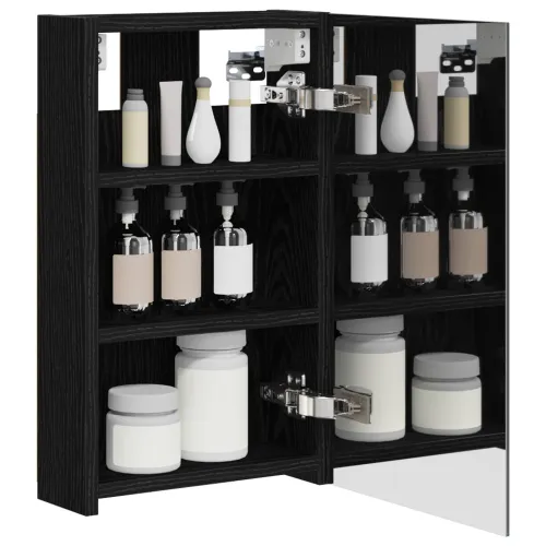 Kupaonski ormar s ogledalom Crni hrast 30 x 10,5 x 50 cm - Crni hrast 30 x 10,5 x 50 cm bez LED Cijena