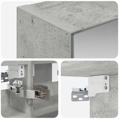 Kupaonski ormar s ogledalom Betonski sivi 30 x 10,5 x 50 cm - Betonsko siva 30 x 10,5 x 50 cm bez LED Cijena