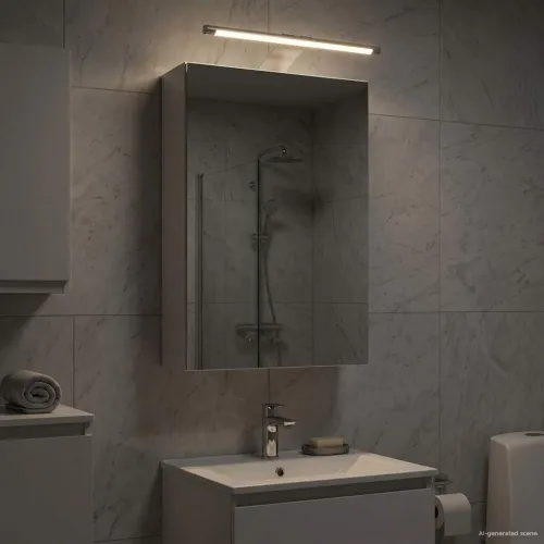 Kupaonski ormar s ogledalom Bijelo 30 x 10,5 x 50 cm - Bijeli 30 x 10,5 x 50 cm s LED svjetlima Cijena