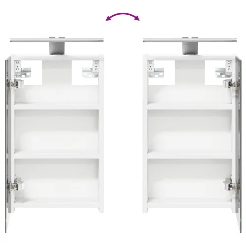 Kupaonski ormar s ogledalom Bijelo 30 x 10,5 x 50 cm - Bijeli 30 x 10,5 x 50 cm s LED svjetlima Cijena