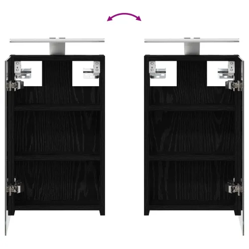 Kupaonski ormar s ogledalom Crni hrast 30 x 10,5 x 50 cm - Crni hrast 30 x 10,5 x 50 cm s LED svjetlima Cijena