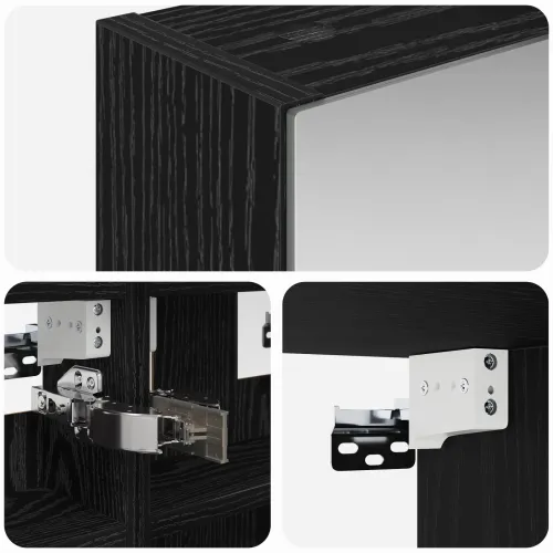 Kupaonski ormar s ogledalom Crni hrast 30 x 10,5 x 50 cm - Crni hrast 30 x 10,5 x 50 cm s LED svjetlima Cijena
