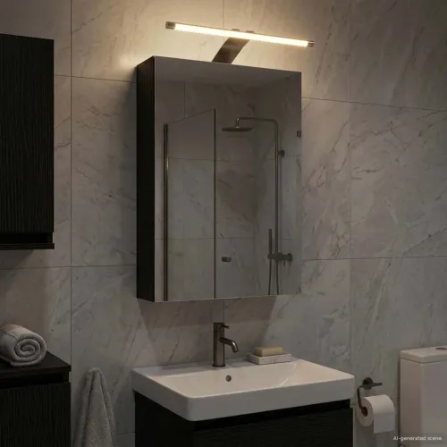 Kupaonski ormar s ogledalom Crni hrast 30 x 10,5 x 50 cm - Crni hrast 30 x 10,5 x 50 cm s LED svjetlima Cijena
