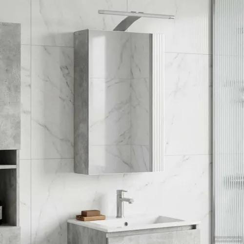 Kupaonski ormar s ogledalom Betonski sivi 30 x 10,5 x 50 cm - Betonsko siva 30 x 10,5 x 50 cm s LED svjetlima Cijena