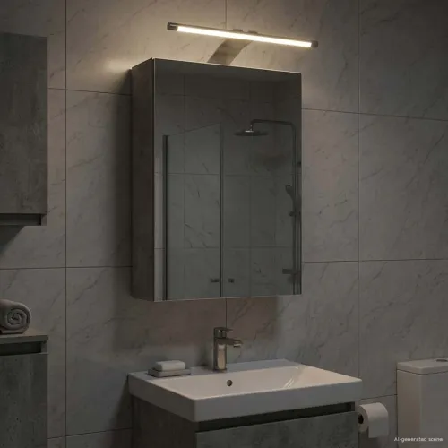 Kupaonski ormar s ogledalom Betonski sivi 30 x 10,5 x 50 cm - Betonsko siva 30 x 10,5 x 50 cm s LED svjetlima Cijena