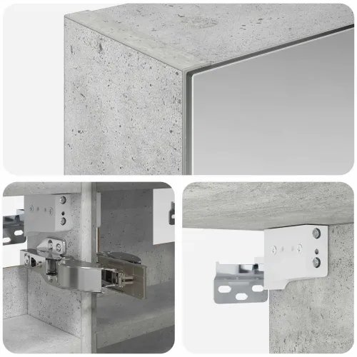 Kupaonski ormar s ogledalom Betonski sivi 30 x 10,5 x 50 cm - Betonsko siva 30 x 10,5 x 50 cm s LED svjetlima Cijena