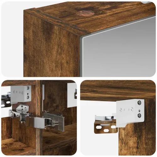 Kupaonski ormar s ogledalom Dimljeni hrast 30 x 10,5 x 50 cm - Dimljeni hrast 30 x 10,5 x 50 cm s LED svjetlima Cijena