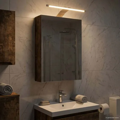 Kupaonski ormar s ogledalom Dimljeni hrast 30 x 10,5 x 50 cm - Dimljeni hrast 30 x 10,5 x 50 cm s LED svjetlima Cijena