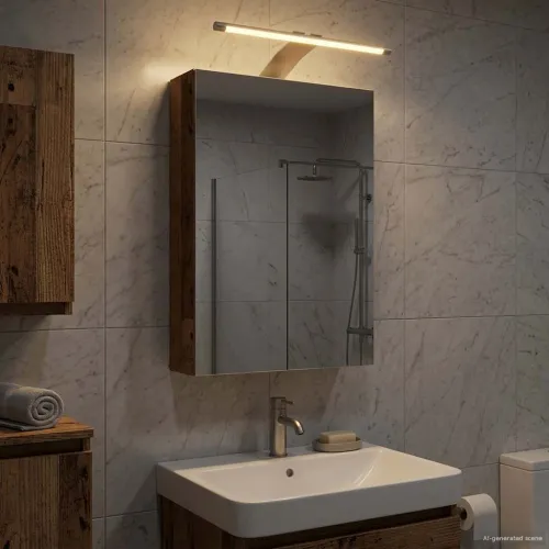 Kupaonski ormar s ogledalom Staro drvo 30 x 10,5 x 50 cm - Staro drvo 30 x 10,5 x 50 cm s LED svjetlima Cijena