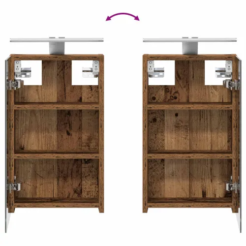 Kupaonski ormar s ogledalom Staro drvo 30 x 10,5 x 50 cm - Staro drvo 30 x 10,5 x 50 cm s LED svjetlima Cijena