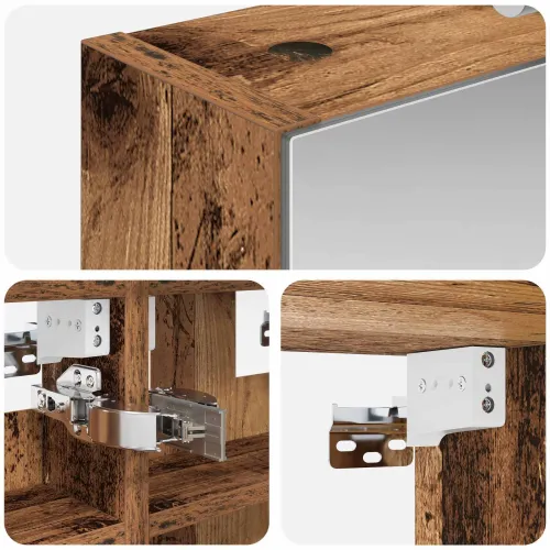 Kupaonski ormar s ogledalom Staro drvo 30 x 10,5 x 50 cm - Staro drvo 30 x 10,5 x 50 cm s LED svjetlima Cijena