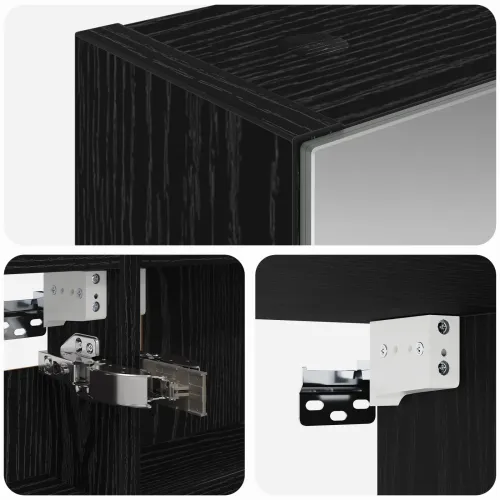 Kupaonski ormar s ogledalom Crni hrast 40 x 10,5 x 60,5 cm - Crni hrast 40 x 10,5 x 60,5 cm bez LED Cijena