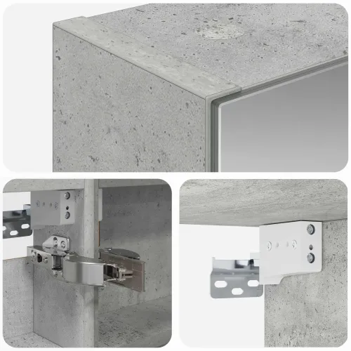 Kupaonski ormar s ogledalom Betonski sivi 40 x 10,5 x 60,5 cm - Betonsko siva 40 x 10,5 x 60,5 cm bez LED Cijena