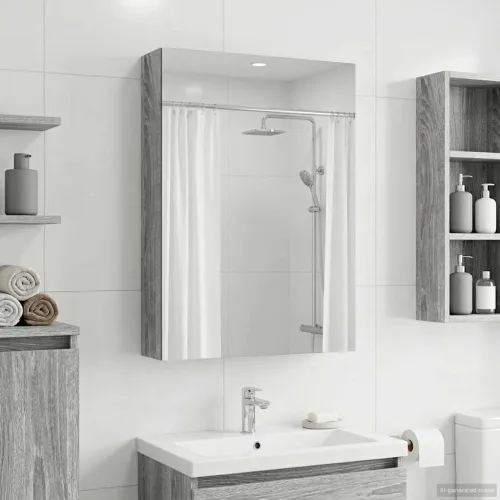 Kupaonski ormar s ogledalom Siva Sonoma 40 x 10,5 x 60,5 cm - Sivi Sonoma 40 x 10,5 x 60,5 cm bez LED Cijena