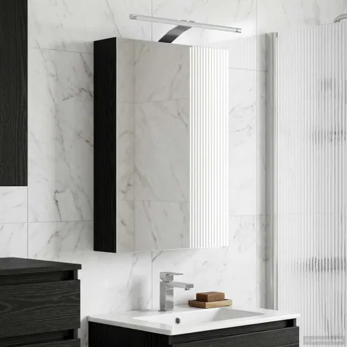 Kupaonski ormar s ogledalom Crni hrast 40 x 10,5 x 60,5 cm - Crni hrast 40 x 10,5 x 60,5 cm s LED svjetlima Cijena