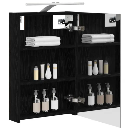 Kupaonski ormar s ogledalom Crni hrast 40 x 10,5 x 60,5 cm - Crni hrast 40 x 10,5 x 60,5 cm s LED svjetlima Cijena