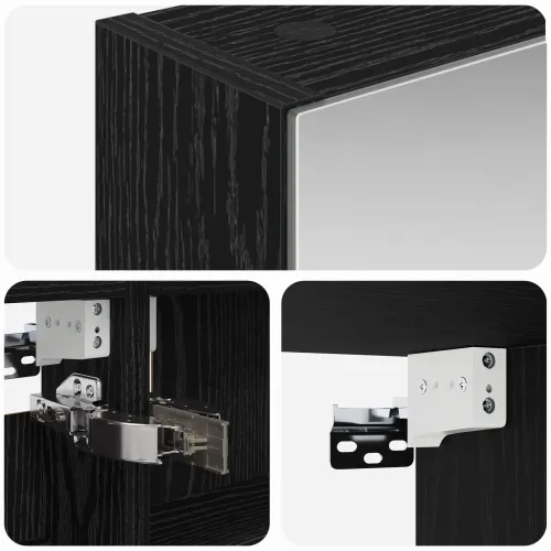 Kupaonski ormar s ogledalom Crni hrast 40 x 10,5 x 60,5 cm - Crni hrast 40 x 10,5 x 60,5 cm s LED svjetlima Cijena