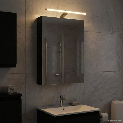 Kupaonski ormar s ogledalom Crni hrast 40 x 10,5 x 60,5 cm - Crni hrast 40 x 10,5 x 60,5 cm s LED svjetlima Cijena