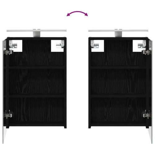 Kupaonski ormar s ogledalom Crni hrast 40 x 10,5 x 60,5 cm - Crni hrast 40 x 10,5 x 60,5 cm s LED svjetlima Cijena