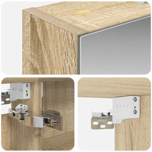Kupaonski ormar s ogledalom Sonoma hrast 40 x 10,5 x 60,5 cm - sonoma hrast 40 x 10,5 x 60,5 cm s LED svjetlima Cijena