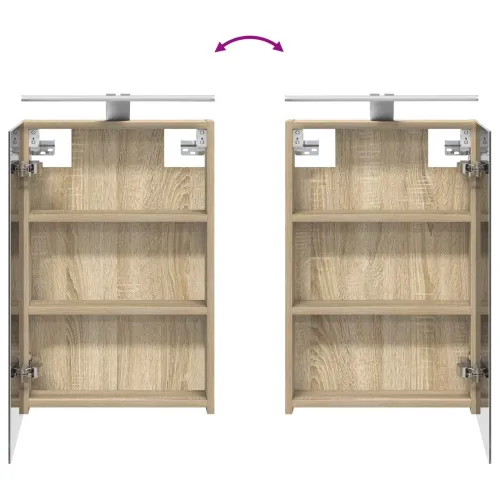 Kupaonski ormar s ogledalom Sonoma hrast 40 x 10,5 x 60,5 cm - sonoma hrast 40 x 10,5 x 60,5 cm s LED svjetlima Cijena