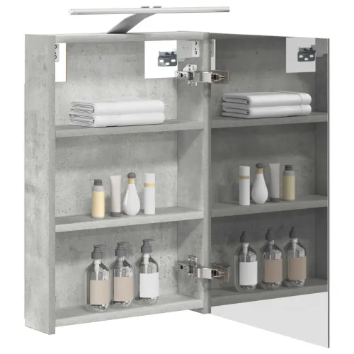 Kupaonski ormar s ogledalom Betonski sivi 40 x 10,5 x 60,5 cm - Betonsko siva 40 x 10,5 x 60,5 cm s LED svjetlima Cijena