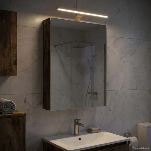 Kupaonski ormar s ogledalom Dimljeni hrast 40 x 10,5 x 60,5 cm - Dimljeni hrast 40 x 10,5 x 60,5 cm s LED svjetlima Cijena