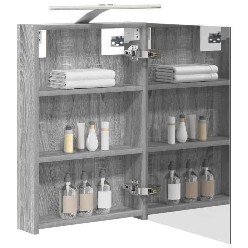Kupaonski ormar s ogledalom Siva Sonoma 40 x 10,5 x 60,5 cm - Sivi Sonoma 40 x 10,5 x 60,5 cm s LED svjetlima Cijena