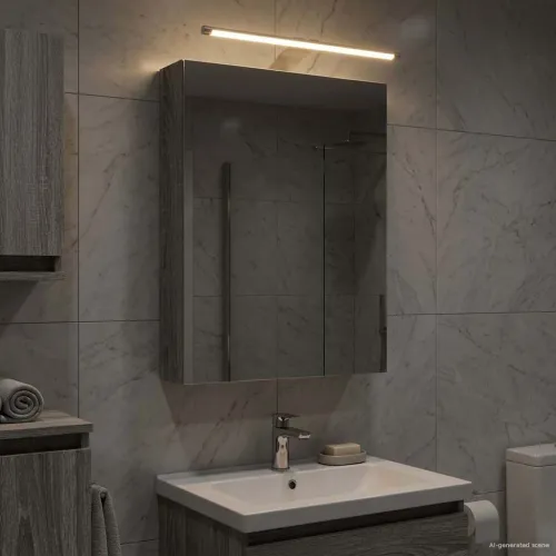 Kupaonski ormar s ogledalom Siva Sonoma 40 x 10,5 x 60,5 cm - Sivi Sonoma 40 x 10,5 x 60,5 cm s LED svjetlima Cijena