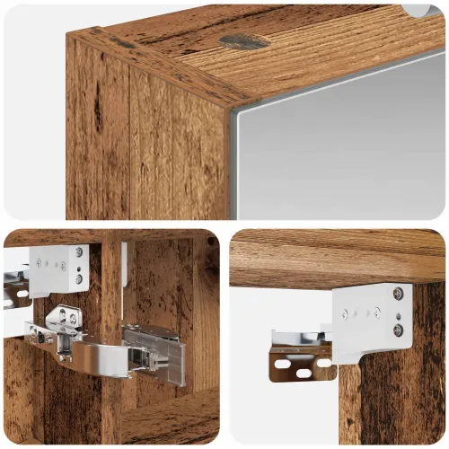 Kupaonski ormar s ogledalom Staro drvo 40 x 10,5 x 60,5 cm - Staro drvo 40 x 10,5 x 60,5 cm s LED svjetlima Cijena