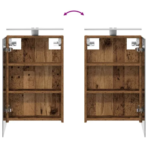 Kupaonski ormar s ogledalom Staro drvo 40 x 10,5 x 60,5 cm - Staro drvo 40 x 10,5 x 60,5 cm s LED svjetlima Cijena
