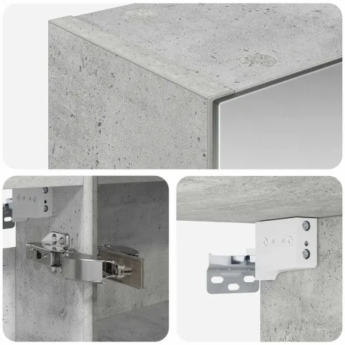 Kupaonski ormar s ogledalom Betonski sivi 50 x 14,5 x 70 cm - Betonsko siva 50 x 14,5 x 70 cm bez LED Cijena