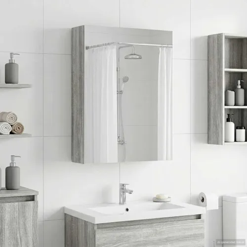 Kupaonski ormar s ogledalom Siva Sonoma 50 x 14,5 x 70 cm - Sivi Sonoma 50 x 14,5 x 70 cm bez LED Cijena