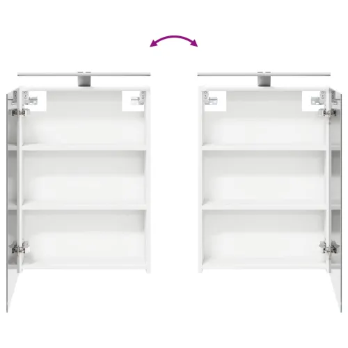 Kupaonski ormar s ogledalom Bijelo 50 x 14,5 x 70 cm - Bijeli 50 x 14,5 x 70 cm s LED svjetlima Cijena