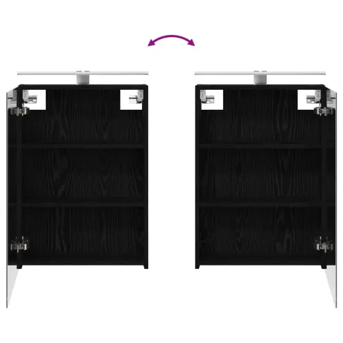 Kupaonski ormar s ogledalom Crni hrast 50 x 14,5 x 70 cm - Crni hrast 50 x 14,5 x 70 cm s LED svjetlima Cijena