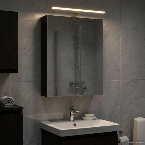 Kupaonski ormar s ogledalom Crni hrast 50 x 14,5 x 70 cm - Crni hrast 50 x 14,5 x 70 cm s LED svjetlima Cijena