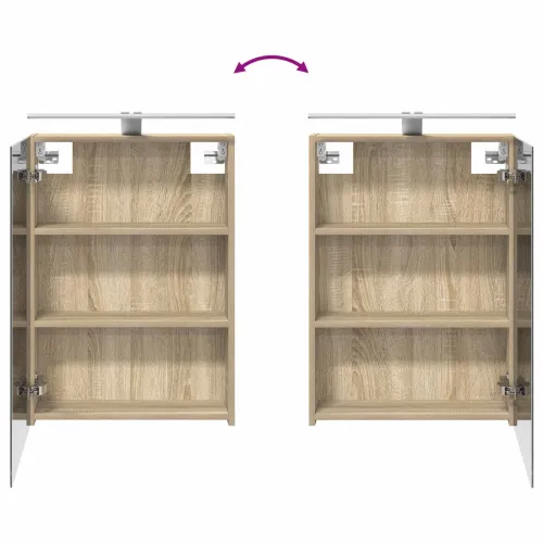 Kupaonski ormar s ogledalom Sonoma hrast 50 x 14,5 x 70 cm - sonoma hrast 50 x 14,5 x 70 cm s LED svjetlima Cijena