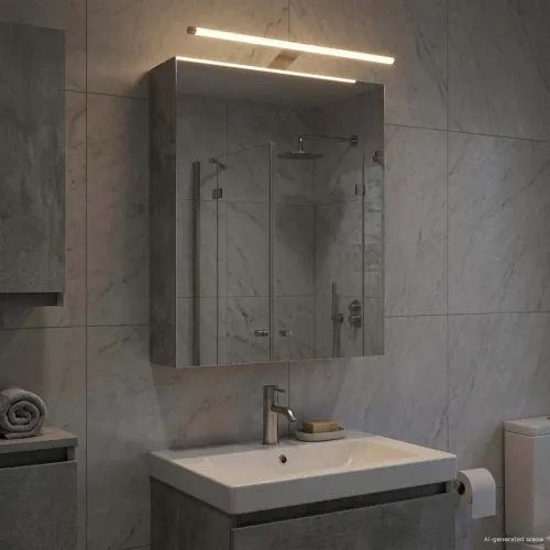Kupaonski ormar s ogledalom Betonski sivi 50 x 14,5 x 70 cm - Betonsko siva 50 x 14,5 x 70 cm s LED svjetlima Cijena