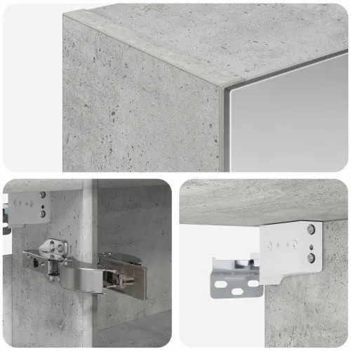 Kupaonski ormar s ogledalom Betonski sivi 50 x 14,5 x 70 cm - Betonsko siva 50 x 14,5 x 70 cm s LED svjetlima Cijena