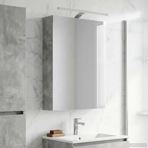 Kupaonski ormar s ogledalom Betonski sivi 50 x 14,5 x 70 cm - Betonsko siva 50 x 14,5 x 70 cm s LED svjetlima Cijena