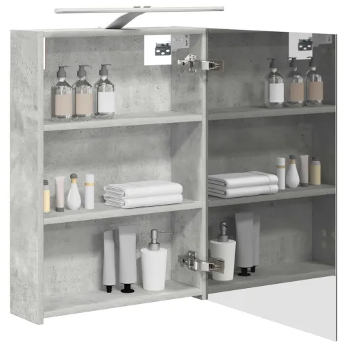 Kupaonski ormar s ogledalom Betonski sivi 50 x 14,5 x 70 cm - Betonsko siva 50 x 14,5 x 70 cm s LED svjetlima Cijena