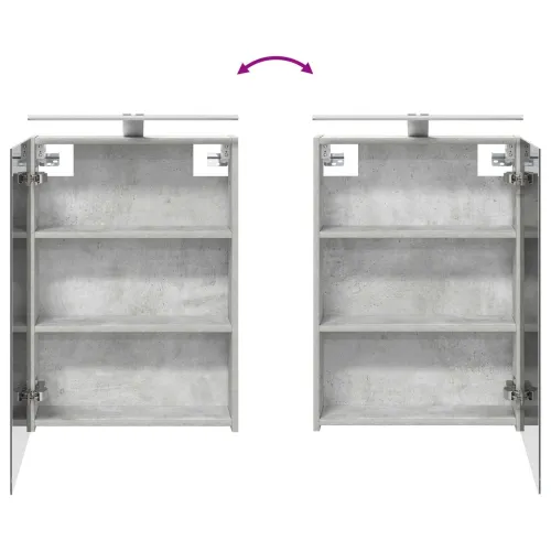 Kupaonski ormar s ogledalom Betonski sivi 50 x 14,5 x 70 cm - Betonsko siva 50 x 14,5 x 70 cm s LED svjetlima Cijena