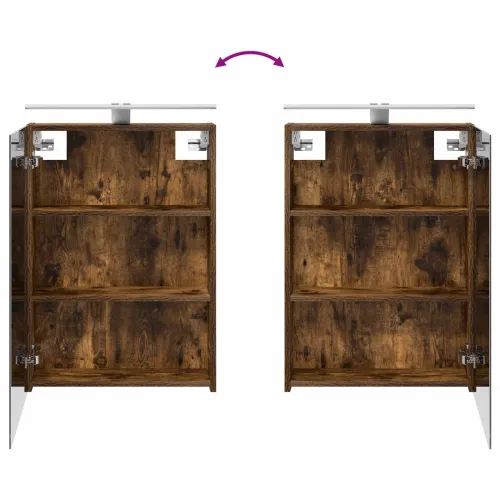 Kupaonski ormar s ogledalom Dimljeni hrast 50 x 14,5 x 70 cm - Dimljeni hrast 50 x 14,5 x 70 cm s LED svjetlima Cijena