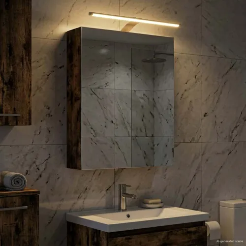 Kupaonski ormar s ogledalom Dimljeni hrast 50 x 14,5 x 70 cm - Dimljeni hrast 50 x 14,5 x 70 cm s LED svjetlima Cijena