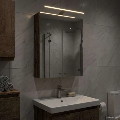 Kupaonski ormar s ogledalom Staro drvo 50 x 14,5 x 70 cm - Staro drvo 50 x 14,5 x 70 cm s LED svjetlima Cijena
