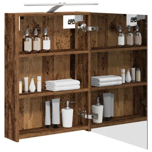 Kupaonski ormar s ogledalom Staro drvo 50 x 14,5 x 70 cm - Staro drvo 50 x 14,5 x 70 cm s LED svjetlima Cijena