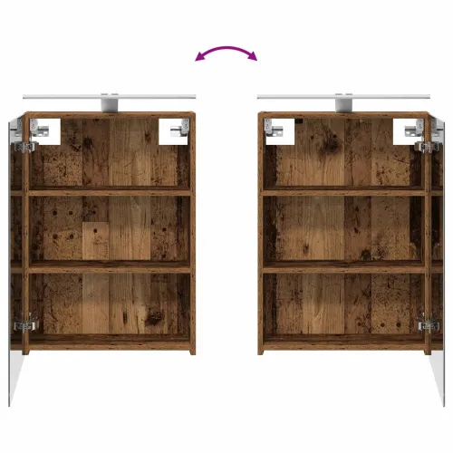 Kupaonski ormar s ogledalom Staro drvo 50 x 14,5 x 70 cm - Staro drvo 50 x 14,5 x 70 cm s LED svjetlima Cijena