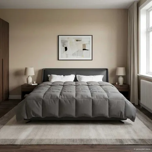 Zimska pokrivača 200 x 200 cm Zima Mikrovlakna (100% poliester) - Svjetlosiva 200 x 200 cm Cijena