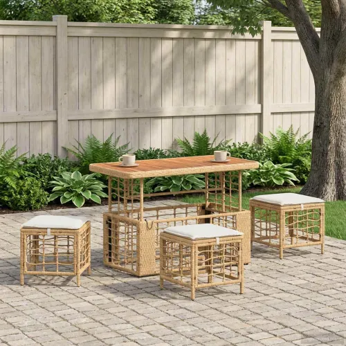 Vrtni set za objed 4 kom. Prirodna i Bijela - Prirodna 110 x 55 cm Cijena